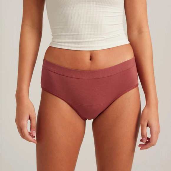 Saalt Cotton Brief Red Hibiscus - Picture 1 of 5